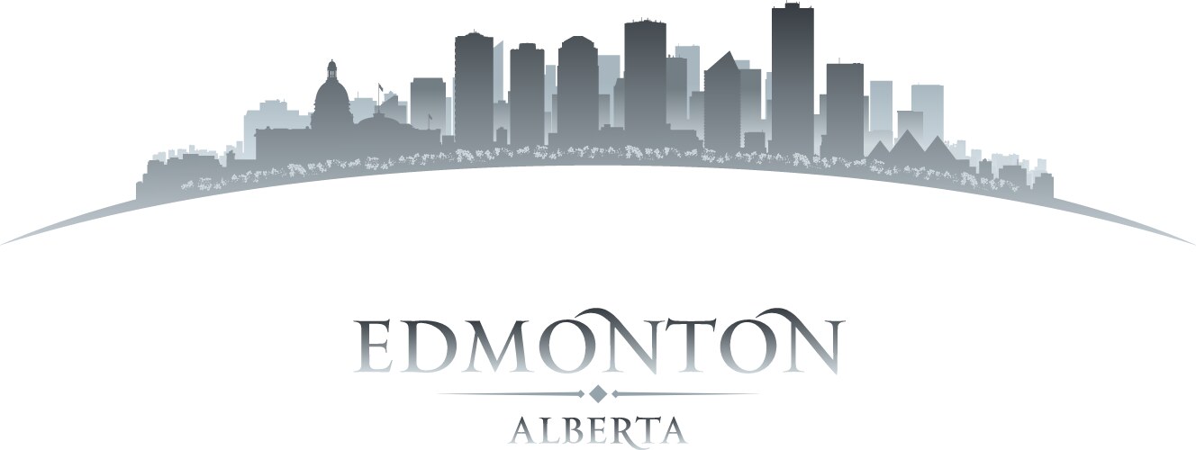 edmonton alberta canada city skyline silhouette vector image