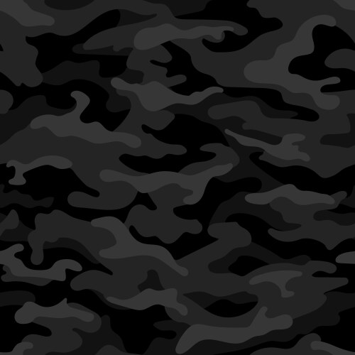 Black military camouflage seamless pattern vector image