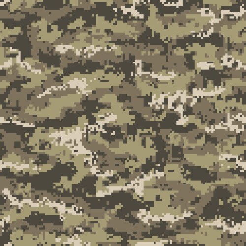 khaki pixel camouflage seamless pattern vector image