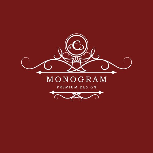 Monogram design elements graceful template vector image