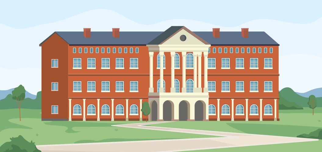 university collage or school building isolated vector image