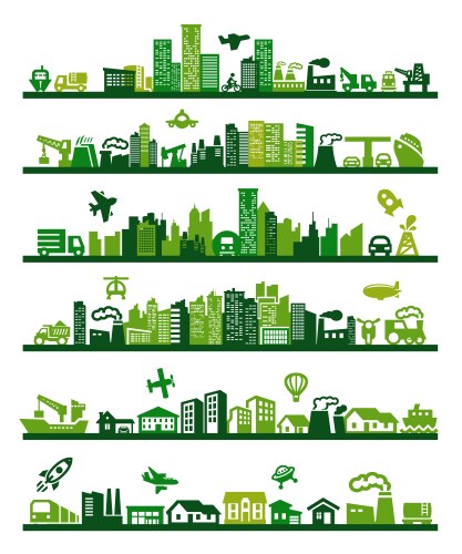 Green city vector image