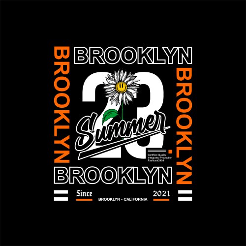 brooklyn summer simple vintage fashion vector image