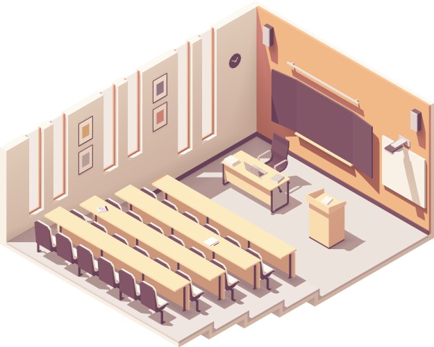 isometric university lecture hall vector image