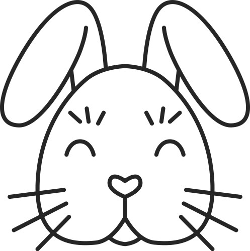 Bunny face icon rabbit head line symbol vector image