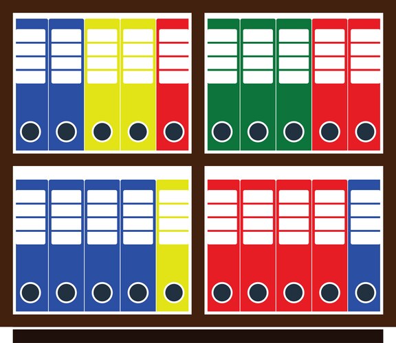 Office cabinet with folders icon vector image