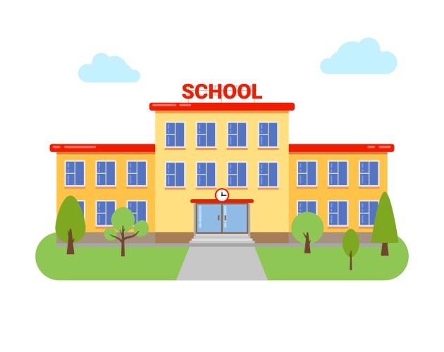 school university building elementary high vector image