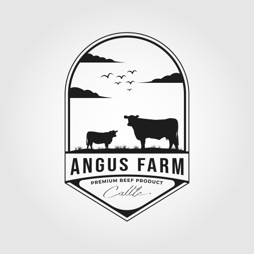 Angus farm logo inspiration flat design vector image