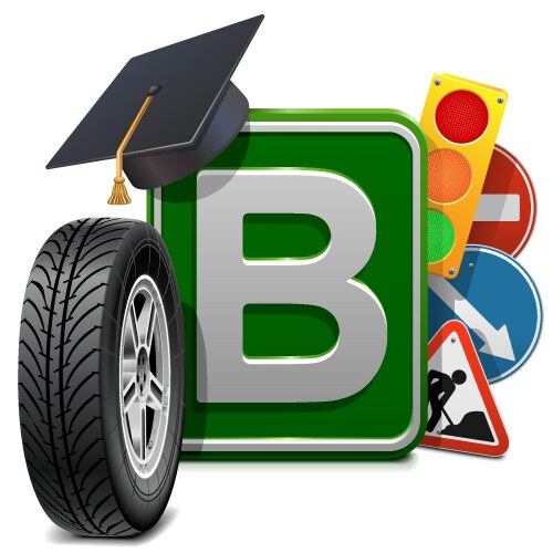 Driving school concept vector image