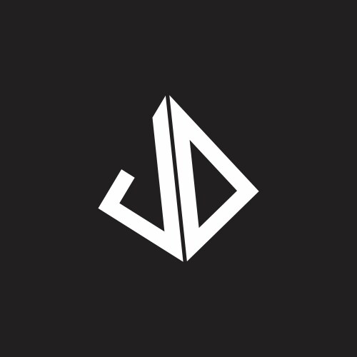 Jd logo monogram with standout triangle shape vector image