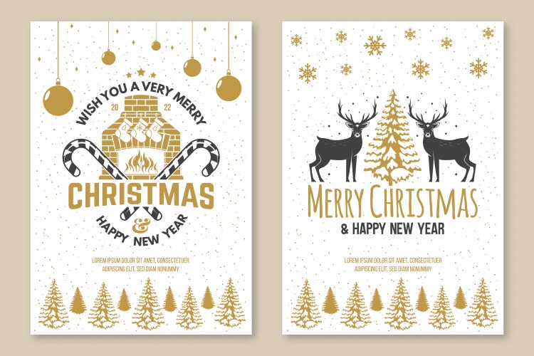 wish you a very merry christmas and happy new year vector image