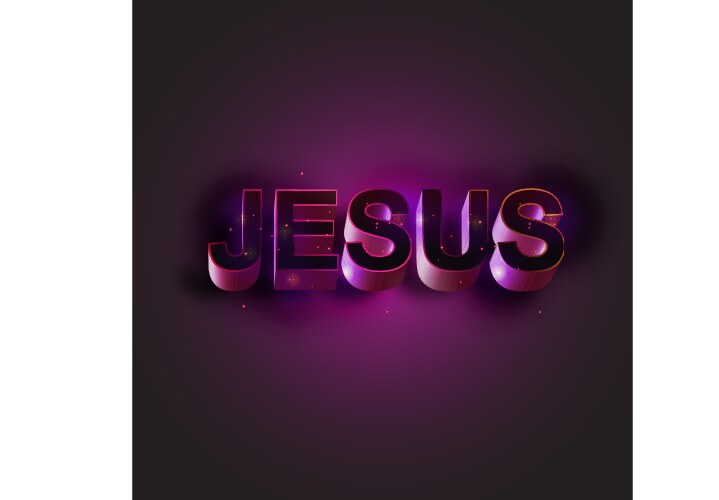 Jesus text design on purple vector image