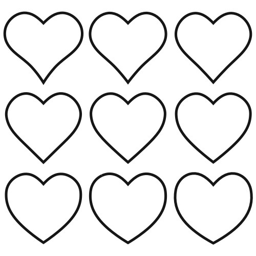 Set outline heart shape icon vector image