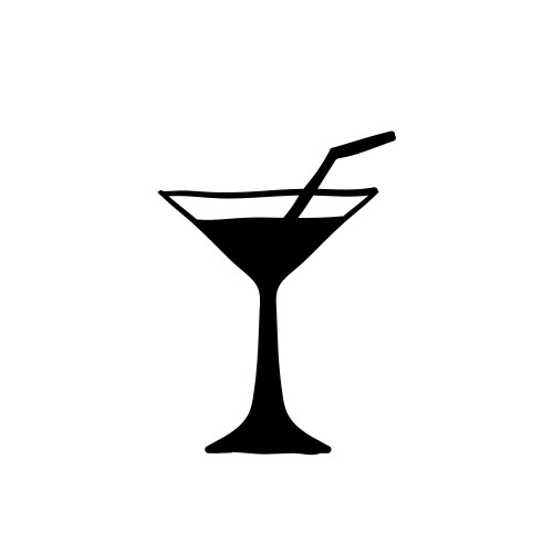 Hand drawn martini cocktail icon isolated vector image