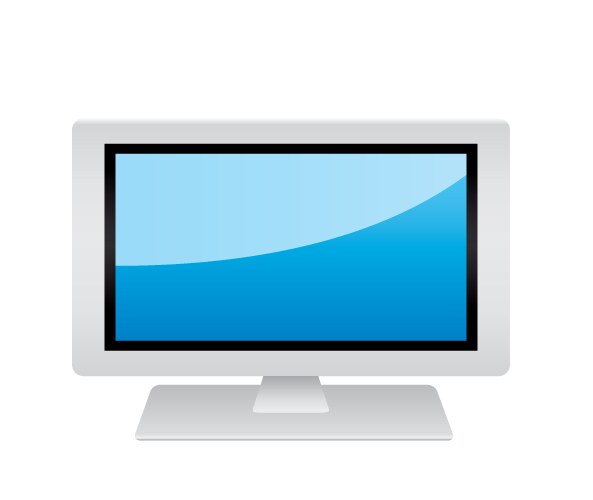 White monitor vector image