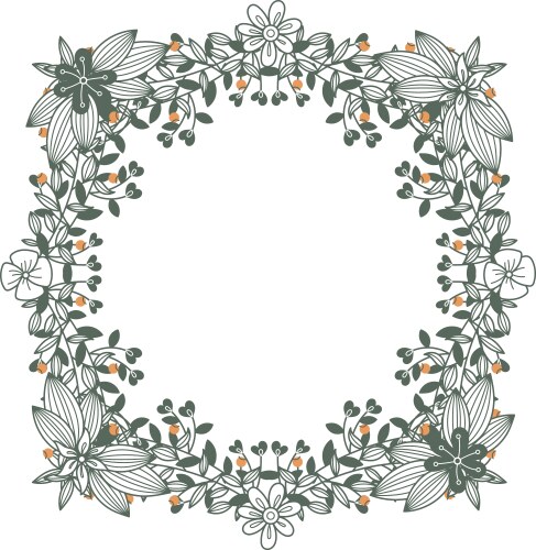 Decorative floral frame with flowers and leaves vector image