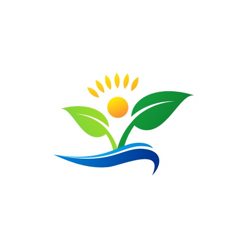 wellness people logo icon symbol concept plant vector image