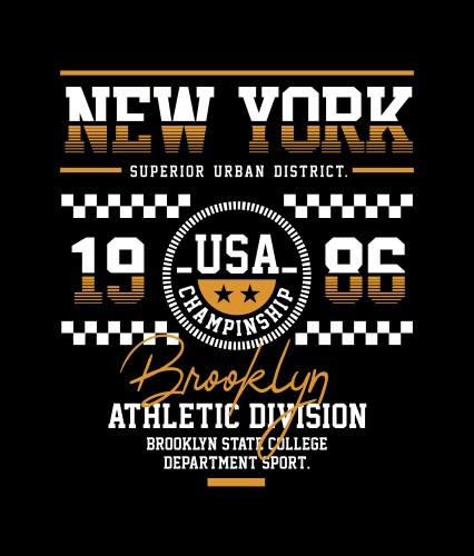 brooklyn athletic sport typography design vector image