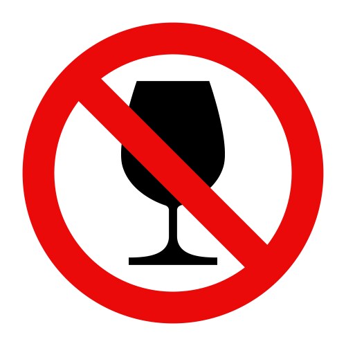 No alcohol sign warning vector image