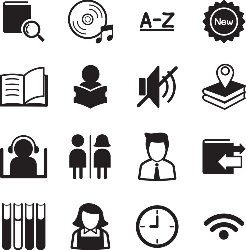 Library icons symbol vector image