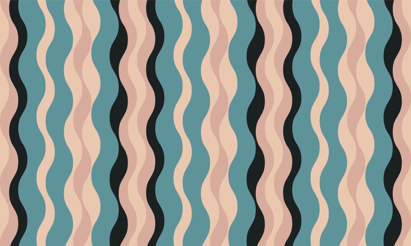 Vertical striped design with flowing curves vector image