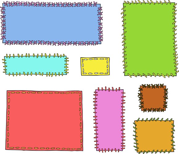 Set of textile patches vector image