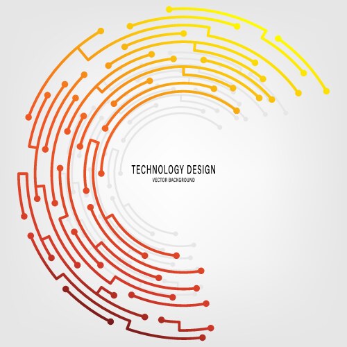 Technology circuit board circle background vector image