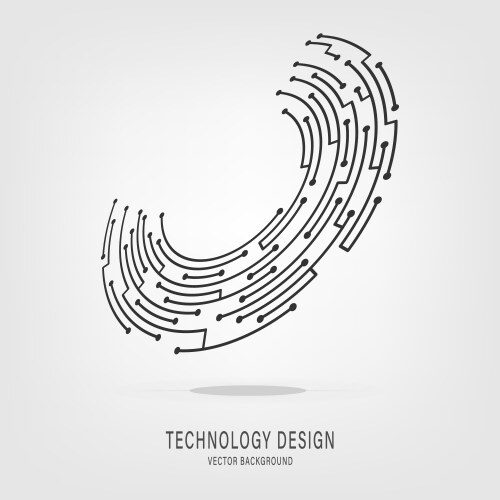 Abstract technology circuit board circle vector image