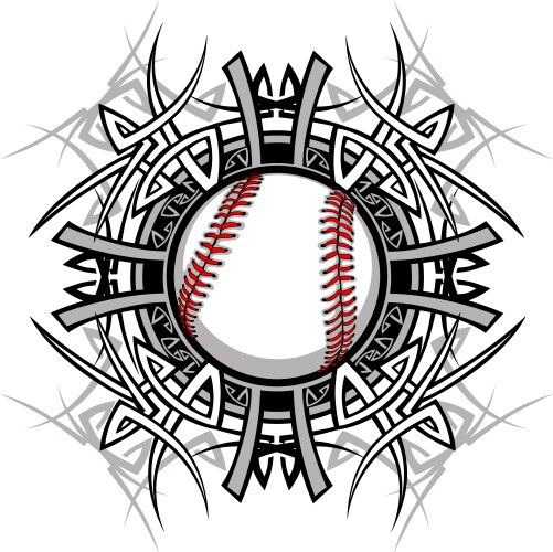 Baseball softball tribal graphic image vector image