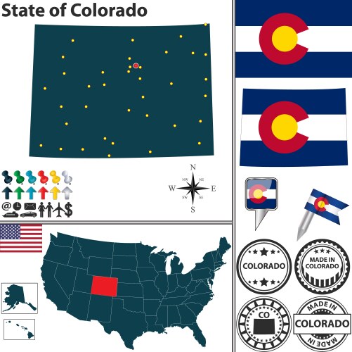 Map of colorado vector image