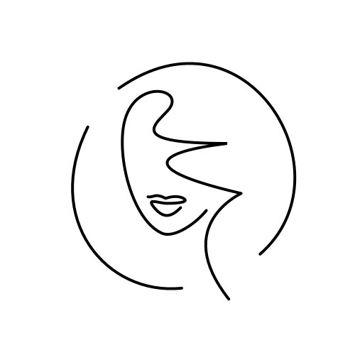 face minimalism logo girl - thin continuous vector image