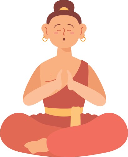 Buddhist monk prayer vector image