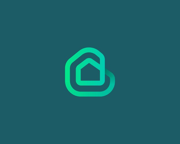 Linear house building loop icon logo vector image