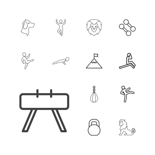 13 strength icons vector image