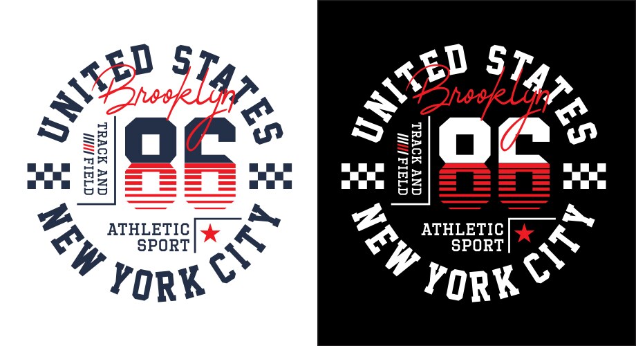 Typography brooklyn athletic sport vector image