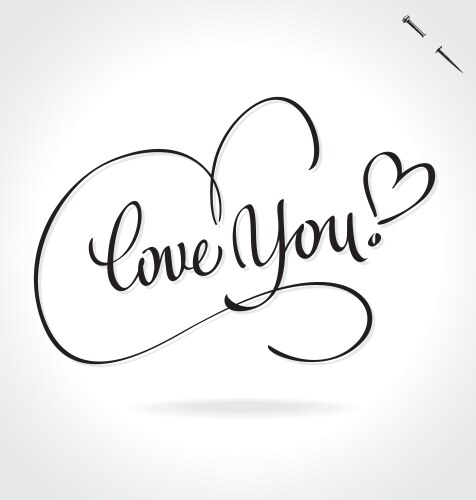 Love you hand lettering vector image