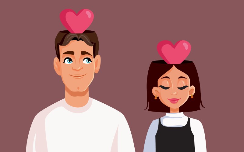 Happy couple feeling in love with each other vector image