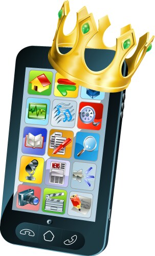 Mobile phone king vector image