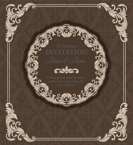 Vintage invitation border and frame template vector image