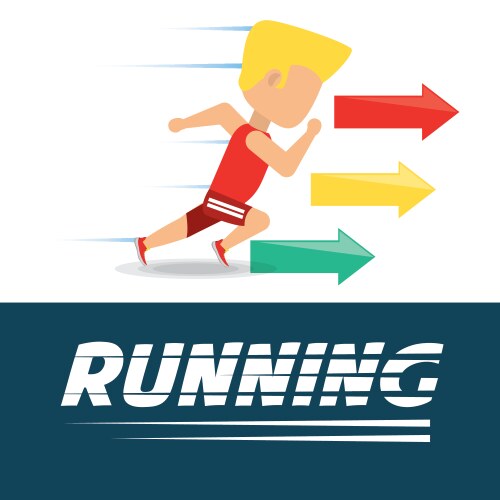 Athlete man running in competition championship vector image