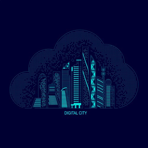 Digitalcity vector image