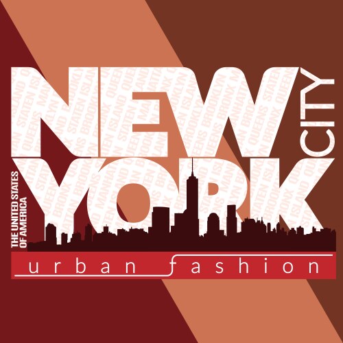 new york city typography graphic districts vector image