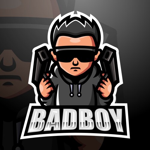 Bad boy mascot esport logo design vector image