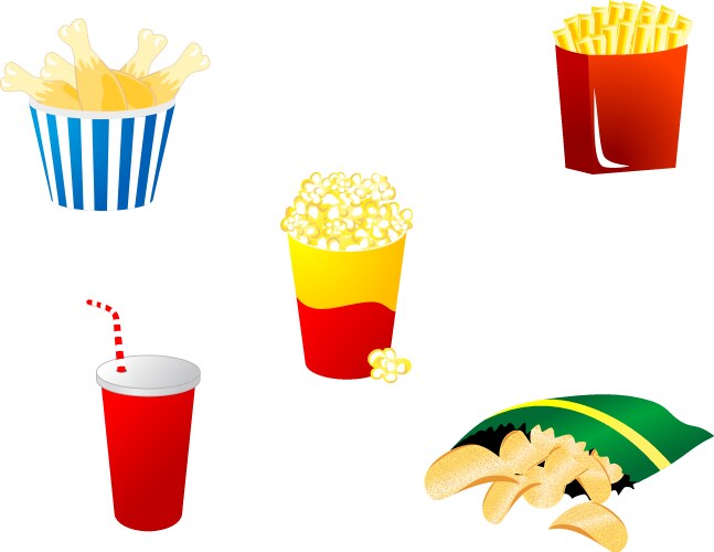 Fast food symbols vector image