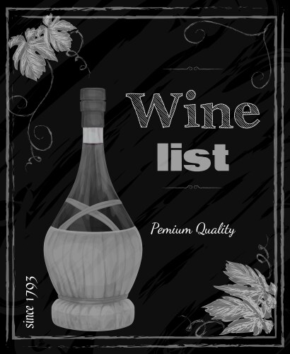 wine list chalkboard vector image