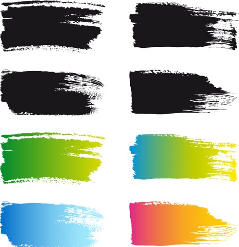 Paint brush stroke frames set vector image