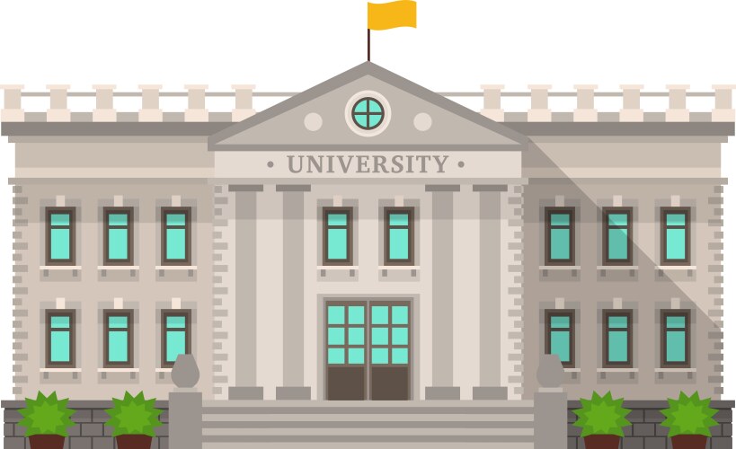 University icon higher education symbol buiding vector image