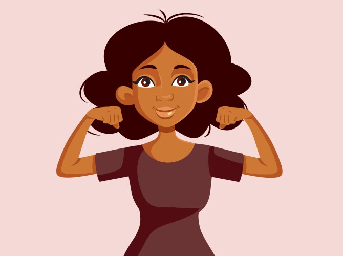 strong happy african woman empowering portrait vector image