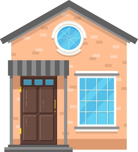 House icon color architecture front apartment vector image