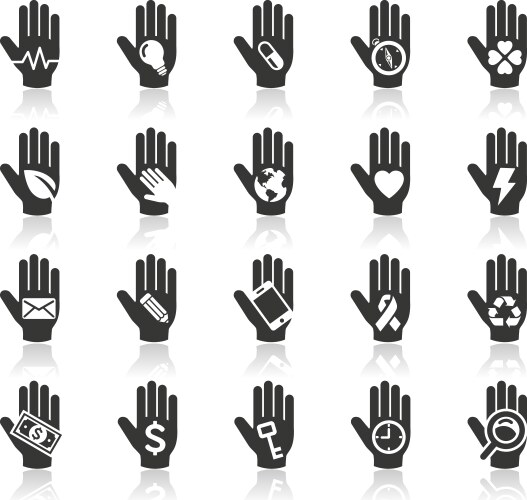 Hand concept icons vector image